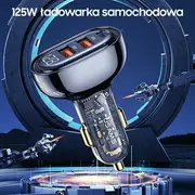 Usams lādētāja slodze. vienatnē. 1Xusb-C 2Xusb-A ātrās uzlādes caurspīdīgs zils Cc158Cc02 Us-Cc158 Sam. 125W Fast Charge transparent blue