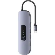 Usb Hub Usams Pd100W pelēks/aptraipīts Sj644Hub01 Us-Sj644 Hub Usb Adapter 10In1 3Xusb 3.0/Tf/Sd/Usb-C/Hdmi/Rj45/Vga gray/tarnish