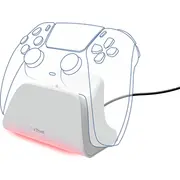 Uzticieties Gxt 255W ātras uzlādes stends Ps5 kontrolieriem balts Trust Quick charge stand for controllers White