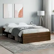 vidaXL Gultas rāmis. brūns ozols. 120X190 cm Rama