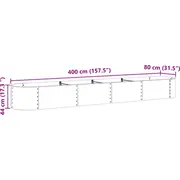 vidaXL Paaugstināta gulta brūna ar koka izskatu 400X80X44 cm tērauds Drewna Stal