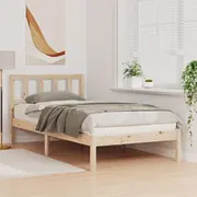 vidaXL Gultas rāmis Brūns 75 x 190 cm Priedes masīvkoks Ramka Lite drewno sosnowe