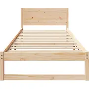 vidaXL gultas rāmis Dabīgs priedes masīvkoks 90 x 200 cm Izturīgs Naturalny Lite drewno sosnowe