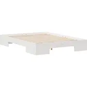 vidaXL Gultas rāmis Balts 120 x 190 cm Priedes masīvkoks Lite drewno sosnowe