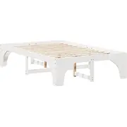 vidaXL Gultas rāmis Balts 120 x 200 cm Priedes masīvkoks Lite drewno sosnowe