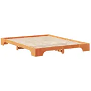 vidaXL Gultas rāmis Brūns 160 x 210 cm Masīvkoks Lite drewno