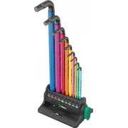 Wera 950/9 Hex-Plus Multicolor 3 leņķa uzgriežņu atslēgu komplekts Multicolour angle wrench set