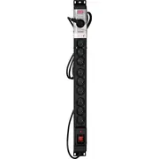 Activejet Combo pretpārsprieguma strāvas sloksne. 12 ligzdas. 3 m. melna Listwa gniazd czarna Combo/12Gn/3M/Cz