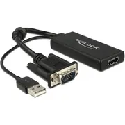Adapteris Av Delock D-Sub Vga  Hdmi Usb-A czarny 62668 Adapter Vga