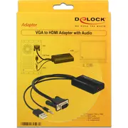Adapteris Av Delock D-Sub Vga  Hdmi Usb-A czarny ligzda 62597 Adapter Vga Jack 3.5Mm