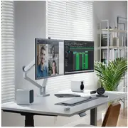 Alogiskais slīdēšanas elastīgais dubultās rokas monitors Mount 17-35 balts Alogic Glide Flexible Dual Arm Monitor White