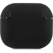 Bmw Slbk Airpods 3 vāciņš melns/melns īstas ādas sudraba logotips Bmw000441 Bma3Sslbk cover czarny/black Geniune Leather Silver Logo
