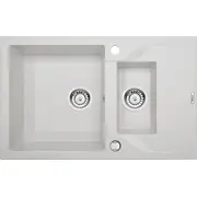 Deante 1.5 bļodiņu Andante izlietne ar īsu izlietni alabastrs ZqnA513 Zlewozmywak 1.5-Komorowy ociekaczem 78Cm alabaster
