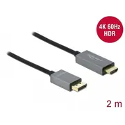 Delock 85929 kabeļa adapteris 2 m Hdmi A tips Standarta Displayport melns. pelēks Kabel adapter kablowy Typu Standard Czarny. Szary