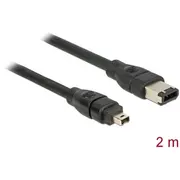 Delock Firewire 6 kontaktu  Czarny 82577 6-Pin 4-Pin. 2M.