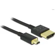 Delock kabelis Micro-Hdmi Hdmi 2M melns 84783 Kabel Micro czarny