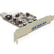 Delock kontrolieris  89281 Kontroler Pcie x1 4X Usb