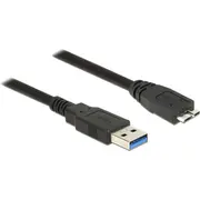 Delock Usb kabelis Usb-A  melns 85071 Kabel Usb-A microUSB Czarny