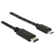 Delock Usb kabelis Usb-C  melns 83334 Kabel Usb-C microUSB Czarny