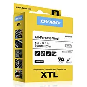 Dymo Xtl universāla vinila lente. x no melnas līdz baltai 1868753 All Purpose Tape Vinyl mm black to white