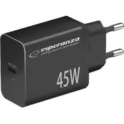 Esperanza Ezc108K lādētājs sienas 45W usb-c pd Sieciowa