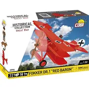Fokker bloķē Red Baron 221 Cobi Blocks bloki Klocki Dr.1 Czerwony