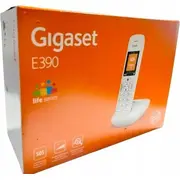 Gigaset fiksētais tālrunis E390 Analogais/Dect Zvanītāja vārds un identifikācija Balts Telefon stacjonarny analogowy/DECT Nazwa identyfikacja