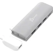 Hub Usb j5create Jcd394-N centrmezgli un koncentratori 2 x 3.2 Gen 3.1 Type-C 5000 Mbit/S pelēks. balts Huby koncentratory Szary.