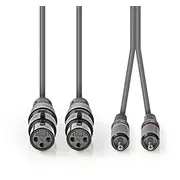 Kabelis Nedis 2 x Xlr F Rca M 1.5 m 5412810295845 Coth15230Gy15 2X 1.5M