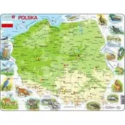 Larsen Puzzle Karte Polijas fizisko dzīvnieku Maxi Mapa Polska fizyczna