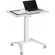Maclean rakstāmgalds mobilais portatīvais galds balts pneimatiskā augstuma regulēšana 80X52Cm 8Kg max 109Cm augstums Mc-453W Biurko stolik mobilny na laptop pneumatyczna regulacja wys.