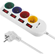 Maclean strāvas sloksne sloksne. pagarinātājs 4 ligzdas Usb A C. ar slēdžiem. 250Vac/10A. 1.5M. balts. Mce508 W Listwa Maclean. gniazda