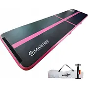 Master Airtrack piepūšamais vingrošanas paklājiņš 400 x 100 10 cm melns-rozā Dmuchana Mata Gimnastyczna Black-Pink