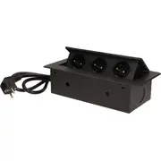 Orno iegremdējamās kontaktligzdas 3X230V melnas B Gniazda wpuszczane blat Czarne Or-Ae-1337/B
