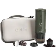 Outin Ml espresso automāts Nano portatīvais kafijas automāta komplekts 7500Mah Zaļš aizsargvāciņš Ekspres Zestaw ekspres do kawy Zielony etui ochronne
