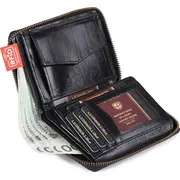 Pētersona vīriešu ādas seifs 340 01 Rfid Ptn 2-1-1 melns Peterson Portfel na suwak Black