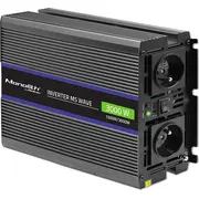 Qoltec pārveidotājs Monolith 3000 Ms Wave sprieguma 12V uz 230V 1500/3000W Usb Przetwornica na