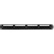 Qoltec Patch panelis Rack 24 porti Utp Black 54475 Panel porty kat.6 Czarny