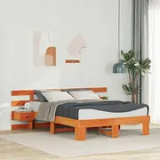 Gultas rāmis ar atvilktni Brūns 135 x 190 cm Lumarko Ramka