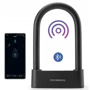 Rockbros 32210818001 Smart velosipēda atslēga ar pirkstu nospiedumu lasītāju un Bluetooth savienojumu melna Rowerowe czytnikiem linii papilarnych czarny