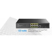 Slēdzis Cudy Switch Gs2008Ps2 8-Port Gigabit L2 Managed Poe 120W 2Xsfp