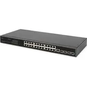 Slēdzis Digitus tīkla slēdzis. 24 porti 10/100/1000 4Sfp Uplink. 19 collu serveru plauktiem. L2 funkcionalitāte Switch sieciowy. porty do 19-Calowych szaf serwerowych.