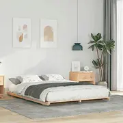 Brūns gultas rāmis 140 x 210 cm Priedes masīvkoks Lumarko Lite drewno sosnowe