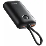 Swissten Voltbox 35W Power Bank 10 000 mAh ar iebūvētiem kabeļiem Usb-C un Lightning With Built-In Cables and