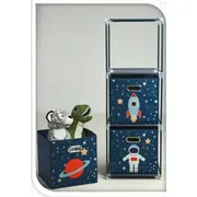 Uzglabāšanas risinājumi Rotaļlietu plaukts ar konteineriem Kosmosa misija. 35 x 102 cm Storage Solutions na zabawki pojemnikami Misja kosmiczna.