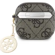 Uzminiet 4G strass šarmu korpuss Airpods 4 Brown Etui Guess Strass Charm do