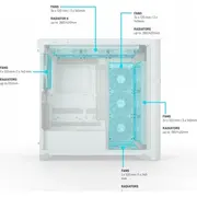 Valkyrie Vk02 Lite. torņa korpuss Balts. tempa stikls Tower case tempered glass