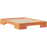 vidaXL Gultas rāmis Brūns 140 x 190 cm Priedes masīvkoks Lite drewno sosnowe