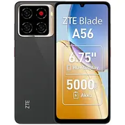 Zte Blade A56 4G viedtālrunis Dual -Sim Ram 4 Gb Interner Special 64 microSD slots 6.75 1600 x 720 pikseļi 90 Hz trīskāršais -Kamera 13 Mp. 0.08 Mp priekšējā kamera 8 -Tiefschwarz Smartphone Dual-Sim Speicher slot Pixel Triple-Kamera front camera