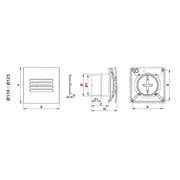 Awenta Pulsar Wpcb110Zh izplūdes ventilators. balts Wentylator